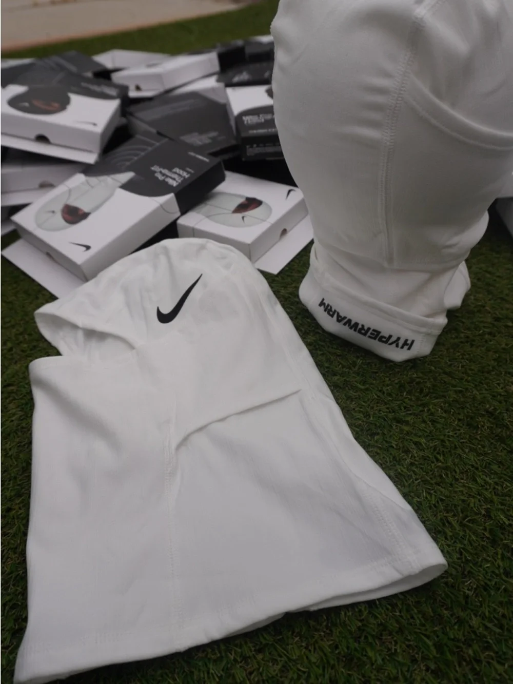 Nike White Performance Balaclava with Black Swoosh